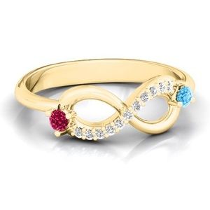 Jewlr Double Stone Infinity Accent Birthstone Ring
